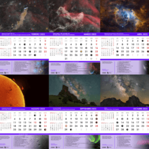 FAAE Astrocalendar 2025 featuring astronomical images and events.