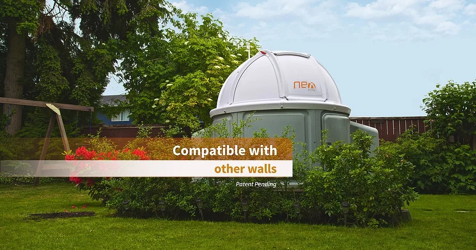 Nexdome, well-priced, strong, inexpensive to ship, easily assembled and professional-looking observatory