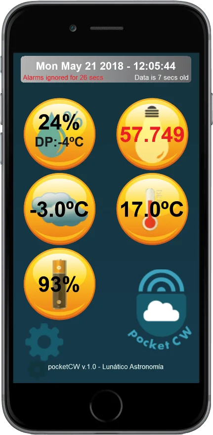 PocketCW pantalla de ejemplo